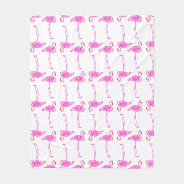 Couverture Polaire Motif rose de Flamant rose (Devant)