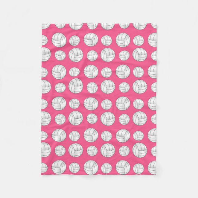 Couverture Polaire Motif rose de volleyballs (Devant)