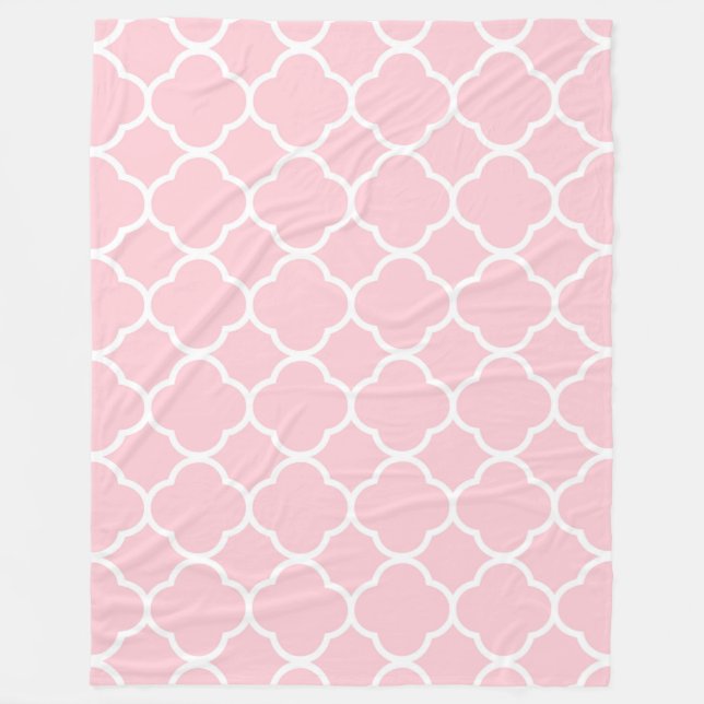 Couverture Polaire Motif rose et blanc (Devant)