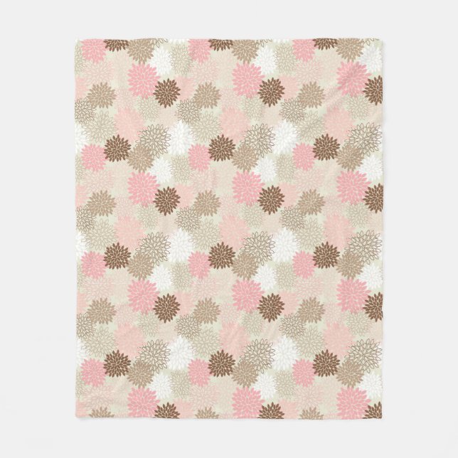 Couverture Polaire Motif rose et Brown de maman (Devant)