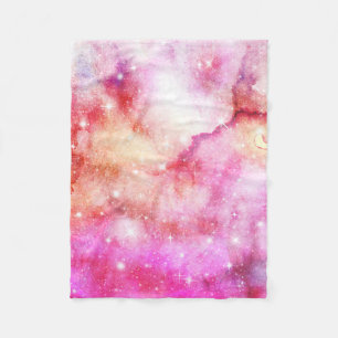 Couverture Polaire Motif Rose Et Rouge Galaxy