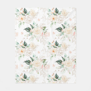 Couverture Polaire Motif rose Floral Garden