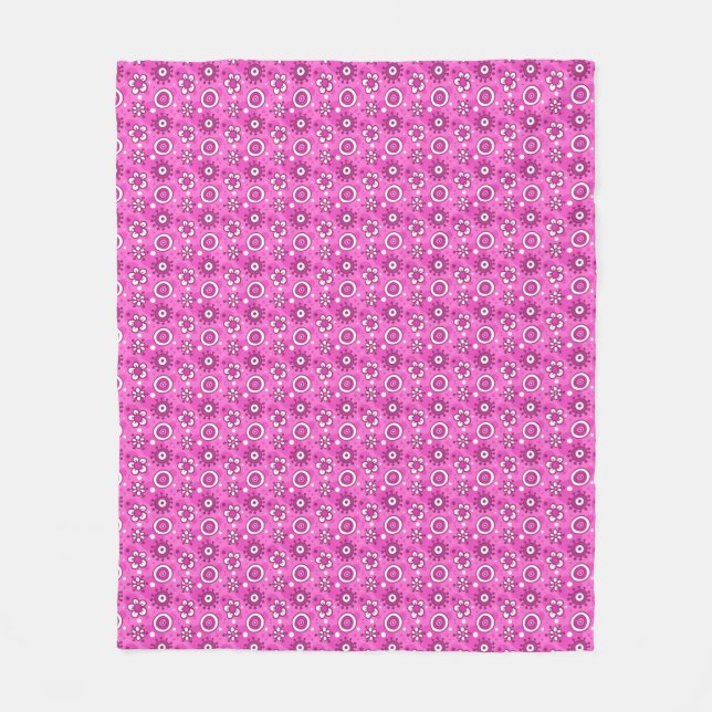 Couverture Polaire Motif rose mignon de fleurs et de formes de (Devant)