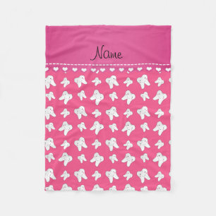 Couverture Polaire Motif rose mignon nommé personnalisé de dent