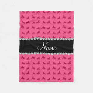 Couverture Polaire Motif rose nommé personnalisé de cheval
