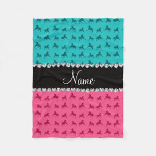 Couverture Polaire Motif rose nommé personnalisé de cheval de