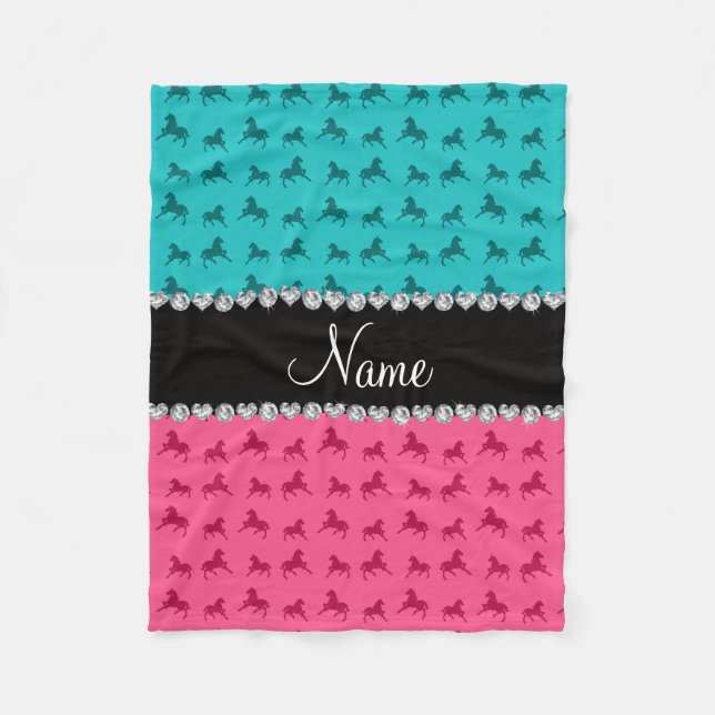 Couverture Polaire Motif rose nommé personnalisé de cheval de (Devant)