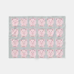 Couverture Polaire Motif rose rond de porc