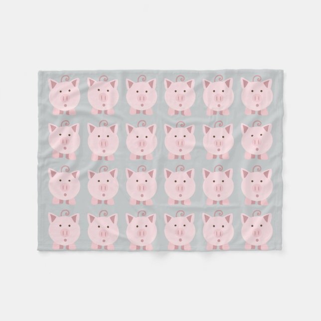 Couverture Polaire Motif rose rond de porc (Devant (Horizontal))