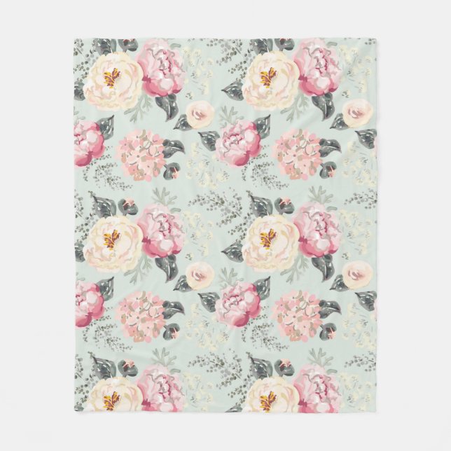 Couverture Polaire Motif rose Rose Garden (Devant)