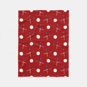 Couverture Polaire Motif rouge de lacrosse