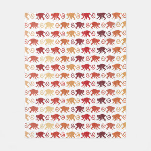 Couverture Polaire Motif rouge de singes