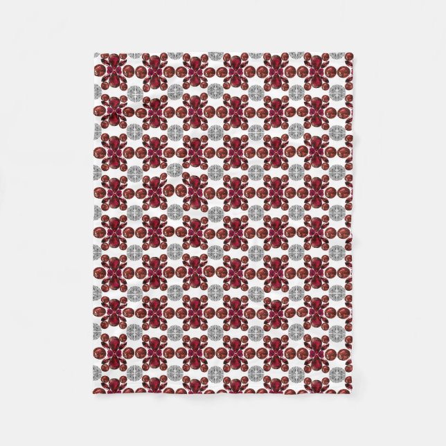 Couverture Polaire Motif rouge et blanc (Devant)