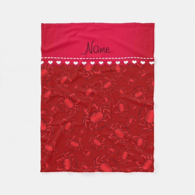 Couverture Polaire Motif rouge nommé personnalisé de crabe (Devant)