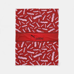 Couverture Polaire Motif rouge nommé personnalisé de lard