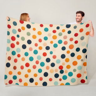 Couverture Polaire Motif sans couture à pois colorés sur fond beige
