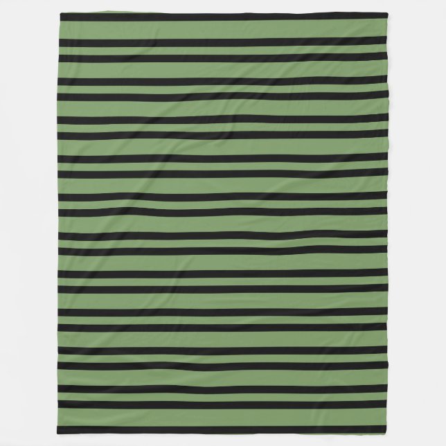 Couverture Polaire Motif sans couture à rayures vertes et noires (Devant)