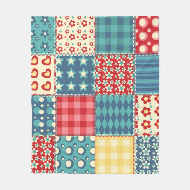 Couverture Polaire Motif sans couture. Arrière-groupe patchwork vinta (Devant)