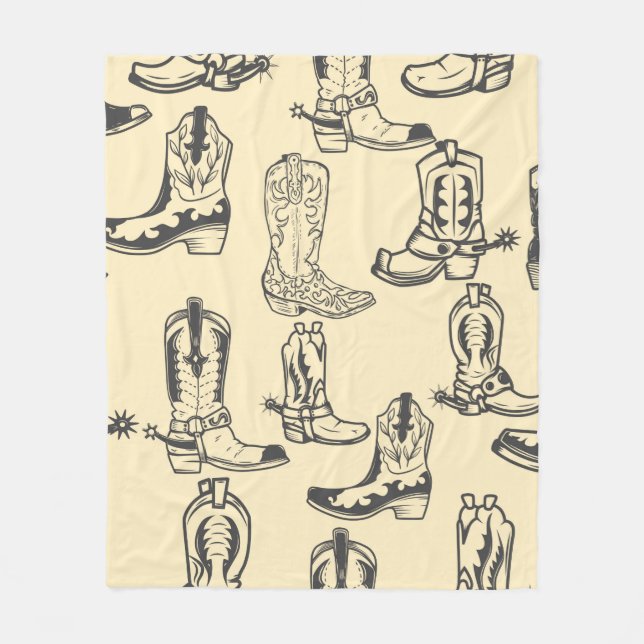 Couverture Polaire Motif sans couture avec bottes de cowboy. cowboy,  (Devant)