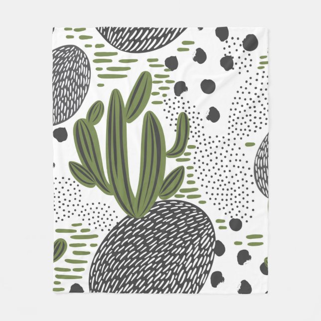 Couverture Polaire motif sans couture avec cactus sur arrière - plan  (Devant)