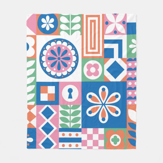 Couverture Polaire motif sans couture avec citrouilles, dessiné à la  (Devant)