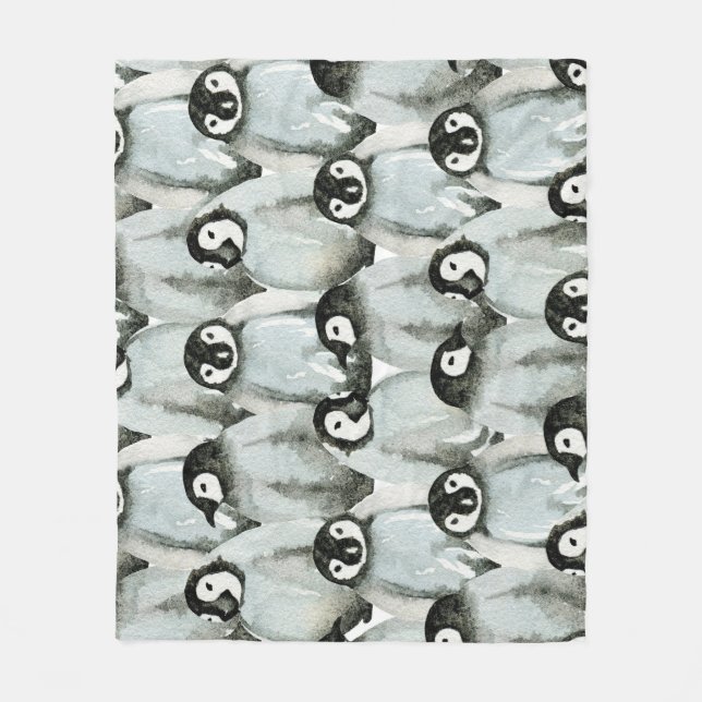 Couverture Polaire Motif sans couture avec d'adorables pingouins. (Devant)