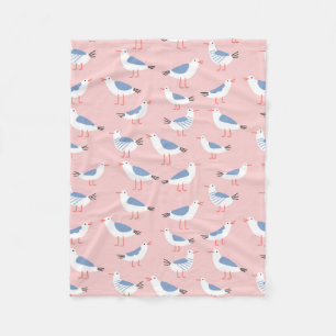 Couverture Polaire Motif sans couture avec de mignons mouettes