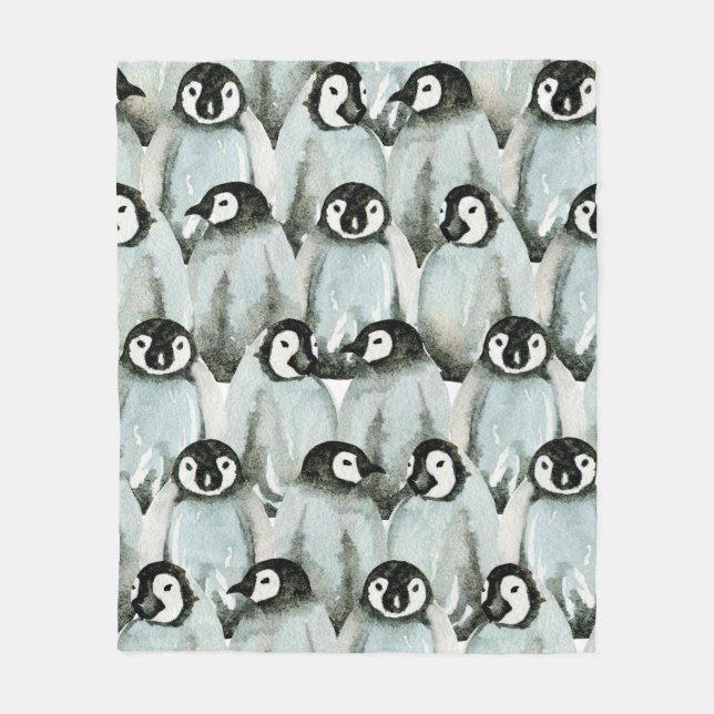 Couverture Polaire Motif sans couture avec des pingouins mignons (Devant)
