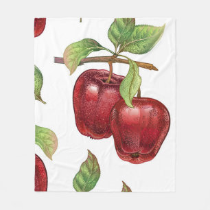 Couverture Polaire Motif sans couture avec des pommes rouges. vinique