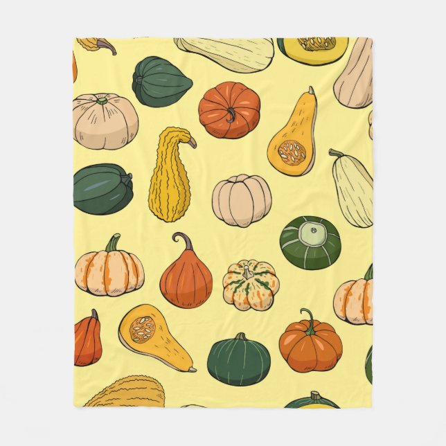 Couverture Polaire Motif sans couture avec des squashe dessinés à la  (Devant)