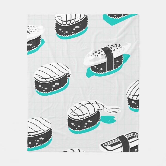 Couverture Polaire Motif sans couture avec des sushis nigiri (Devant)