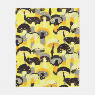 Couverture Polaire Motif sans couture avec différents champignons. 