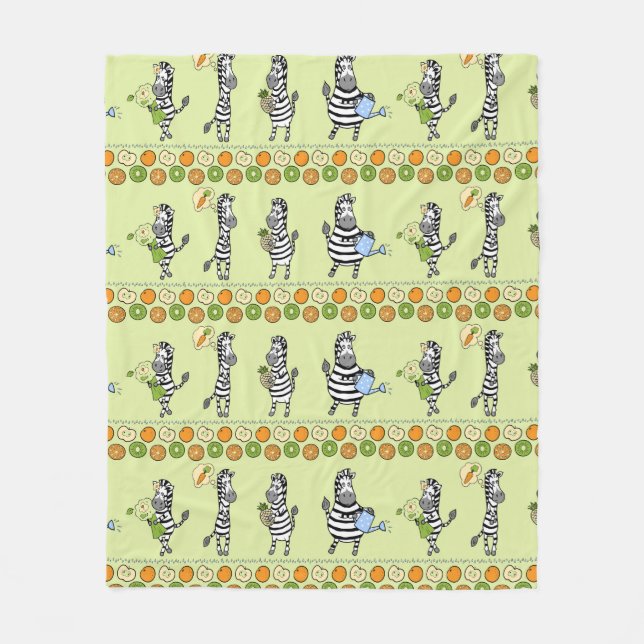 Couverture Polaire Motif sans couture avec différents zèbres et diffé (Devant)