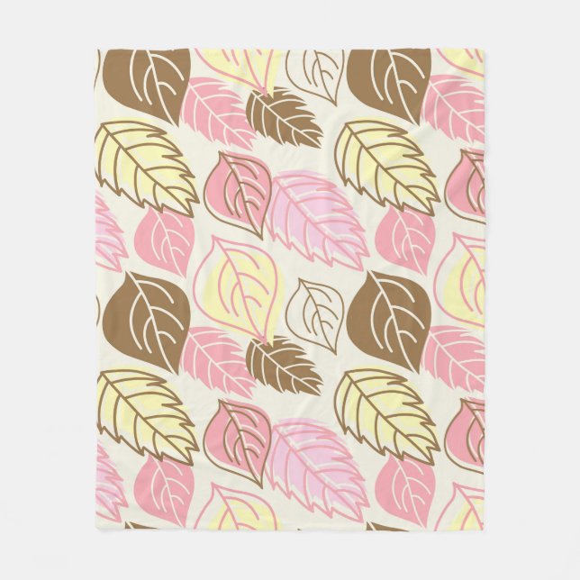 Couverture Polaire Motif sans couture avec feuilles d'automne (Devant)