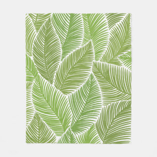 Couverture Polaire Motif sans couture avec feuilles de palmiers verts