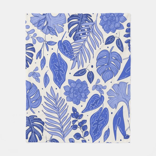 Couverture Polaire Motif sans couture avec fleurs (Devant)