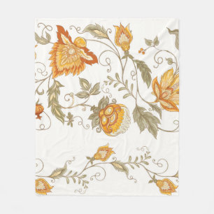 Couverture Polaire Motif sans couture avec fleurs décoratives stylisé