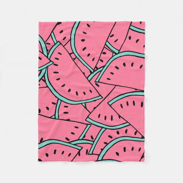 Couverture Polaire Motif sans couture avec pastèques dessinées à la m (Devant)
