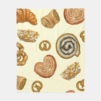 Couverture Polaire Motif sans couture avec produit de boulangerie