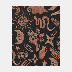 Couverture Polaire Motif sans couture avec symboles mystiques et magi