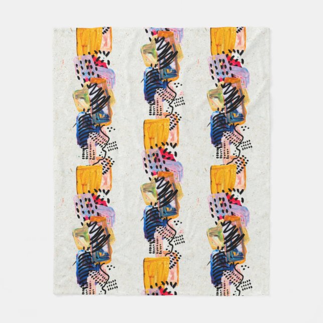 Couverture Polaire Motif sans couture avec traits de peinture dessiné (Devant)