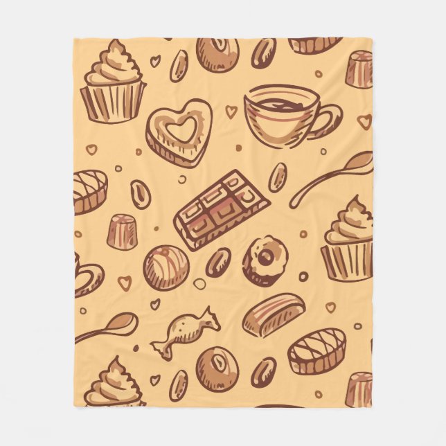 Couverture Polaire Motif sans couture de boulangerie (Devant)