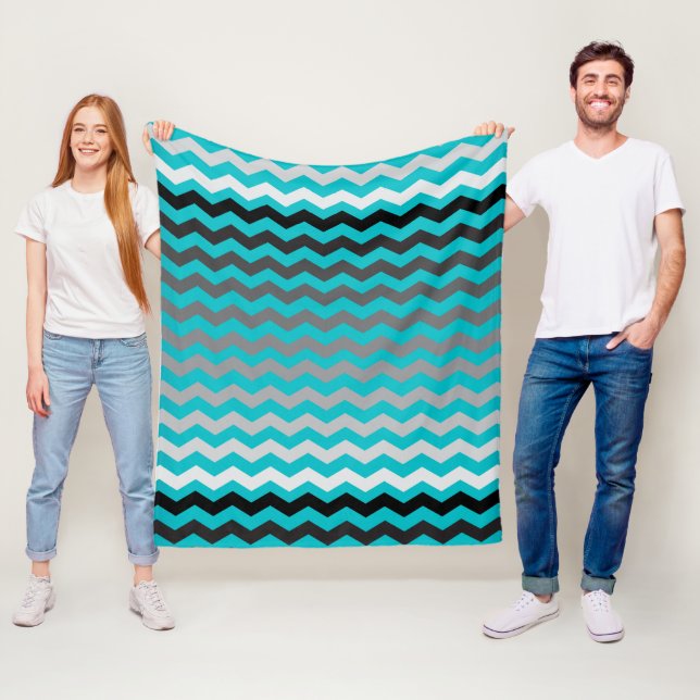 Couverture Polaire Motif sans couture de Chevron de gradient sur la (En situation)