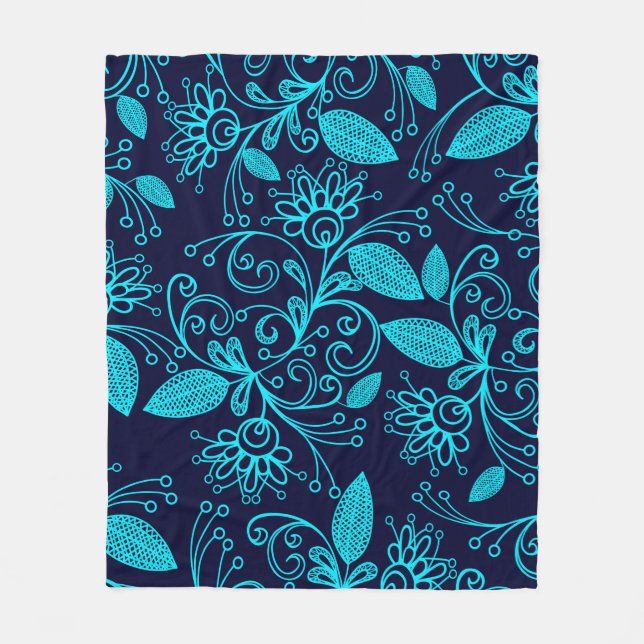 Couverture Polaire Motif sans couture de couleur bleue abstraite sur  (Devant)