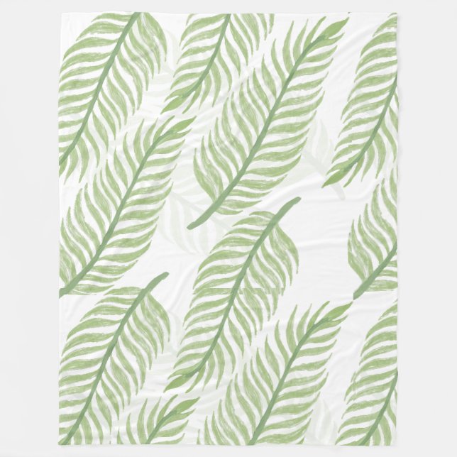 Couverture Polaire Motif sans couture de feuille de palme tropicale (Devant)