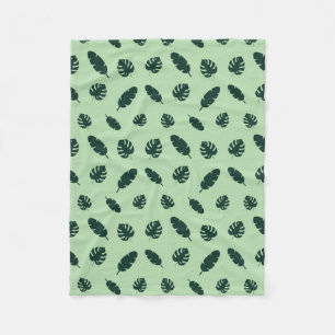Couverture Polaire Motif sans couture de feuilles de Monstera et de p