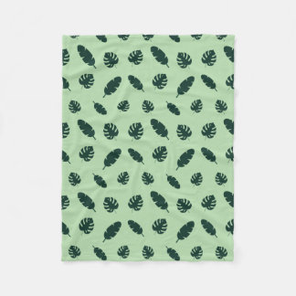 Couverture Polaire Motif sans couture de feuilles de Monstera et de p