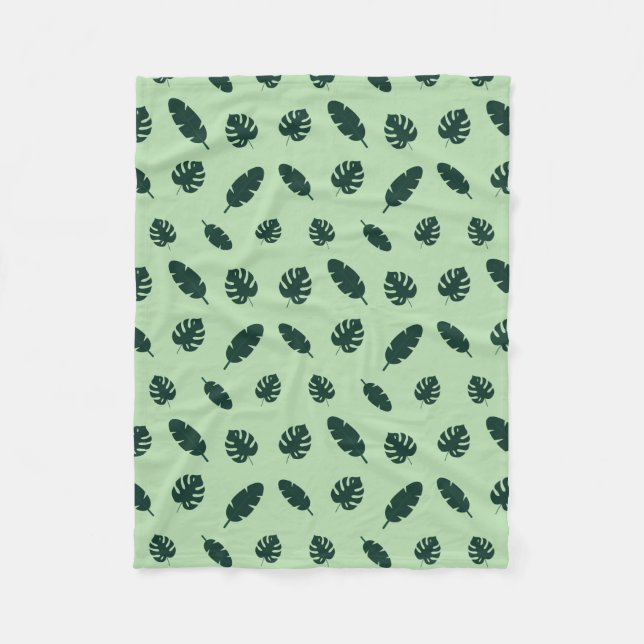 Couverture Polaire Motif sans couture de feuilles de Monstera et de p (Devant)