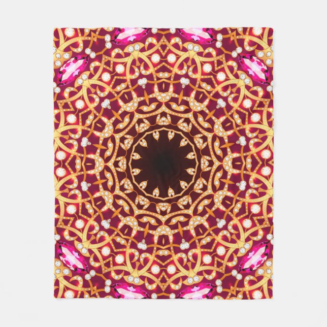 Couverture Polaire Motif sans couture de luxe mandala broch (Devant)