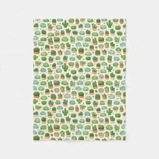 Couverture Polaire Motif sans couture de plante succulente mignonne